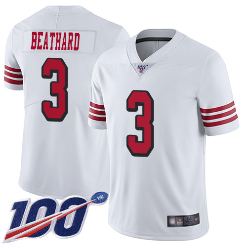 San Francisco 49ers Limited White Men C. J. Beathard NFL Jersey #3 100th Season Rush Vapor Untouchable